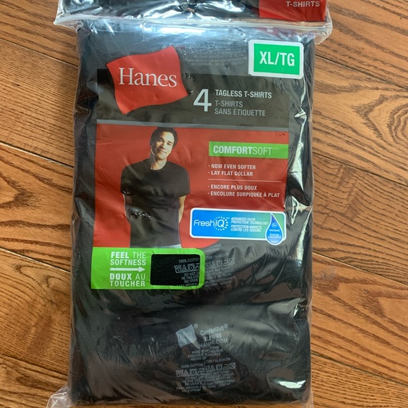 Hanes Other - Hanes black 4 pack XL basic cotton tshirts